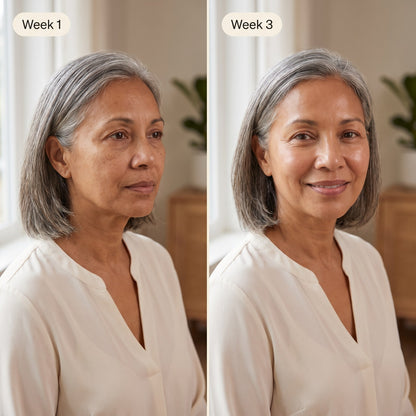 Youthful Glow Oil results 60s week 1 vs week 3