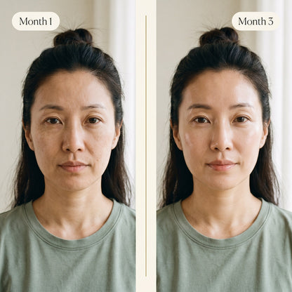 Youthful Glow Oil results month 1 vs month 3