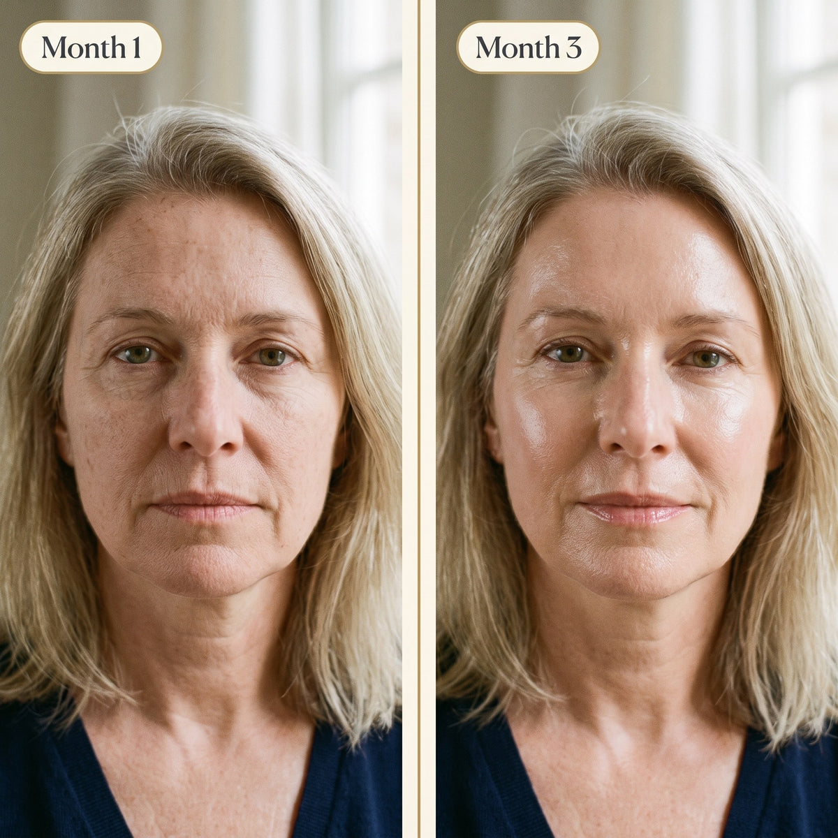 Youthful Glow Oil results month 1 vs month 3
