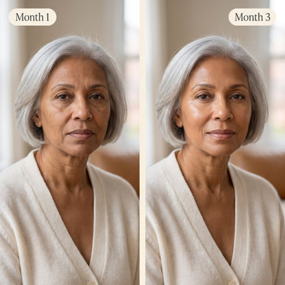 Youthful Glow Oil results month 1 vs month 3
